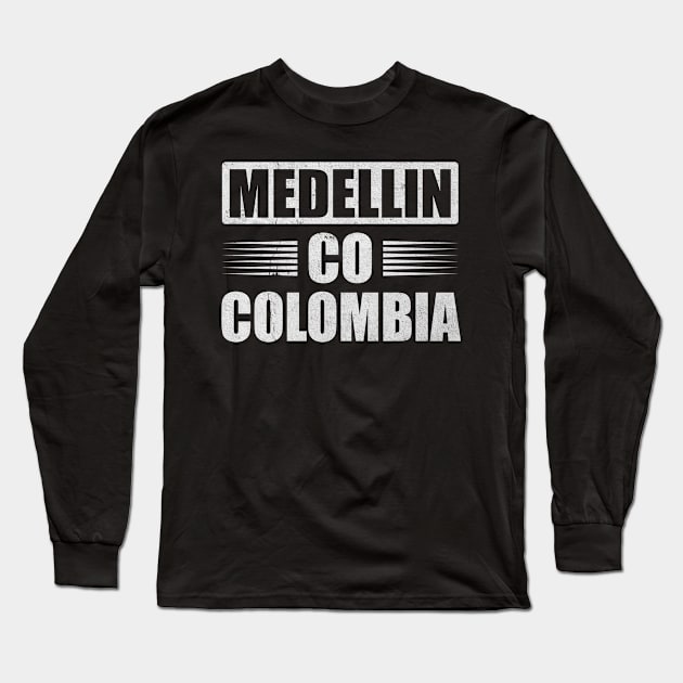 Medellin Co Cololombia Long Sleeve T-Shirt by Print-Dinner